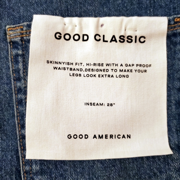 Good American Good Classic Jeans Raw Hem Blue 940 10/30 NWT - Picture 4 of 5